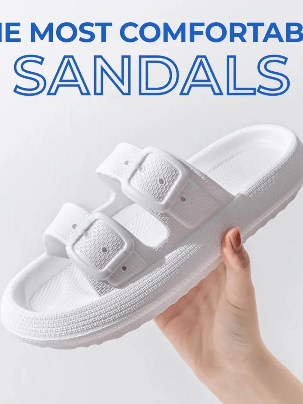 J/SLIDES White Double-Buckle Slide Sandals